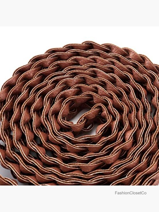 Tassel Braided Rope Belt PU Leather Thin Woven Boho Waistband for Dress Jeans main image 5